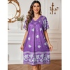 image:imageEkouaer Moo Moos for Women Floral Print House Dress with Pockets NightgownPurple