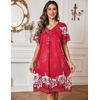 image:imageEkouaer Moo Moos for Women Floral Print House Dress with Pockets NightgownRed