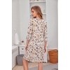 image:imageEkouaer Nightgowns for Women 34 Sleeve Nightgown Pleated SleepshirtsApricot Ditsy Floral