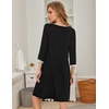 image:imageEkouaer Nightgowns for Women 34 Sleeve Nightgown Pleated SleepshirtsBlack