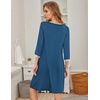 image:imageEkouaer Nightgowns for Women 34 Sleeve Nightgown Pleated SleepshirtsBlue Green