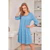 image:imageEkouaer Nightgowns for Women 34 Sleeve Nightgown Pleated SleepshirtsBlue White Floral