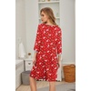image:imageEkouaer Nightgowns for Women 34 Sleeve Nightgown Pleated SleepshirtsChristmas Elk