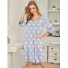 image:imageEkouaer Nightgowns for Women 34 Sleeve Nightgown Pleated SleepshirtsGray Star