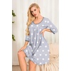 image:imageEkouaer Nightgowns for Women 34 Sleeve Nightgown Pleated SleepshirtsGray Star