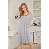 image:imageEkouaer Nightgowns for Women 34 Sleeve Nightgown Pleated SleepshirtsLight Grey