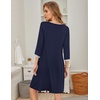 image:imageEkouaer Nightgowns for Women 34 Sleeve Nightgown Pleated SleepshirtsNavy Blue