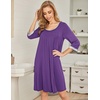 image:imageEkouaer Nightgowns for Women 34 Sleeve Nightgown Pleated SleepshirtsPurple