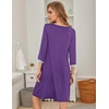 image:imageEkouaer Nightgowns for Women 34 Sleeve Nightgown Pleated SleepshirtsPurple