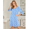 image:imageEkouaer Nightgowns for Women 34 Sleeve Nightgown Pleated SleepshirtsStar Moon Blue