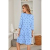 image:imageEkouaer Nightgowns for Women 34 Sleeve Nightgown Pleated SleepshirtsStar Moon Blue