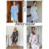 image:imageEkouaer Nightgowns for Women 34 Sleeve Nightgown Pleated SleepshirtsWhite Red Floral
