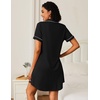 image:imageEkouaer Nightgowns for Women Bamboo Viscose Button Down SleepshirtsBlack