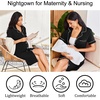 image:imageEkouaer Nightgowns for Women Bamboo Viscose Button Down SleepshirtsBlack