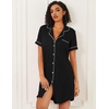 image:imageEkouaer Nightgowns for Women Bamboo Viscose Button Down SleepshirtsBlack