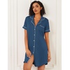 image:imageEkouaer Nightgowns for Women Bamboo Viscose Button Down SleepshirtsBlue