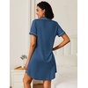 image:imageEkouaer Nightgowns for Women Bamboo Viscose Button Down SleepshirtsBlue