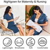 image:imageEkouaer Nightgowns for Women Bamboo Viscose Button Down SleepshirtsBlue