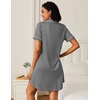 image:imageEkouaer Nightgowns for Women Bamboo Viscose Button Down SleepshirtsDark Grey