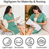 image:imageEkouaer Nightgowns for Women Bamboo Viscose Button Down SleepshirtsGreen