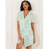 image:imageEkouaer Nightgowns for Women Bamboo Viscose Button Down SleepshirtsGreen Floral