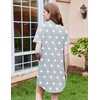 image:imageEkouaer Nightgowns for Women Bamboo Viscose Button Down SleepshirtsGrey Stars