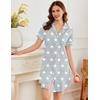 image:imageEkouaer Nightgowns for Women Bamboo Viscose Button Down SleepshirtsGrey Stars