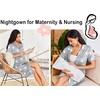 image:imageEkouaer Nightgowns for Women Bamboo Viscose Button Down SleepshirtsGrey Stars