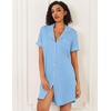 image:imageEkouaer Nightgowns for Women Bamboo Viscose Button Down SleepshirtsLight Blue