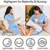 image:imageEkouaer Nightgowns for Women Bamboo Viscose Button Down SleepshirtsLight Blue