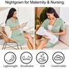 image:imageEkouaer Nightgowns for Women Bamboo Viscose Button Down SleepshirtsLight Green