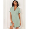 image:imageEkouaer Nightgowns for Women Bamboo Viscose Button Down SleepshirtsLight Green
