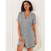 image:imageEkouaer Nightgowns for Women Bamboo Viscose Button Down SleepshirtsLight Grey