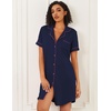 image:imageEkouaer Nightgowns for Women Bamboo Viscose Button Down SleepshirtsNavy Blue