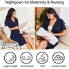 image:imageEkouaer Nightgowns for Women Bamboo Viscose Button Down SleepshirtsNavy Blue