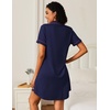 image:imageEkouaer Nightgowns for Women Bamboo Viscose Button Down SleepshirtsNavy Blue