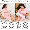 image:imageEkouaer Nightgowns for Women Bamboo Viscose Button Down SleepshirtsPink