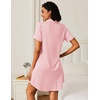 image:imageEkouaer Nightgowns for Women Bamboo Viscose Button Down SleepshirtsPink