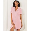 image:imageEkouaer Nightgowns for Women Bamboo Viscose Button Down SleepshirtsPink
