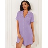 image:imageEkouaer Nightgowns for Women Bamboo Viscose Button Down SleepshirtsPurple