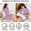 image:imageEkouaer Nightgowns for Women Bamboo Viscose Button Down SleepshirtsPurple