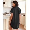 image:imageEkouaer Nightgowns for Women Button Down Night Gowns Short Sleeve SleepwearBlack