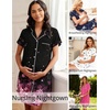 image:imageEkouaer Nightgowns for Women Button Down Night Gowns Short Sleeve SleepwearBlack Pink Flower
