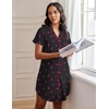 image:imageEkouaer Nightgowns for Women Button Down Night Gowns Short Sleeve SleepwearBlack Rose Cherry