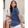 image:imageEkouaer Nightgowns for Women Button Down Night Gowns Short Sleeve SleepwearBlue
