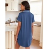 image:imageEkouaer Nightgowns for Women Button Down Night Gowns Short Sleeve SleepwearBlue