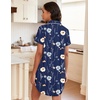 image:imageEkouaer Nightgowns for Women Button Down Night Gowns Short Sleeve SleepwearDark Blue Flower
