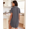 image:imageEkouaer Nightgowns for Women Button Down Night Gowns Short Sleeve SleepwearDark Grey