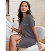 image:imageEkouaer Nightgowns for Women Button Down Night Gowns Short Sleeve SleepwearDark Grey
