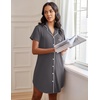 image:imageEkouaer Nightgowns for Women Button Down Night Gowns Short Sleeve SleepwearDark Grey